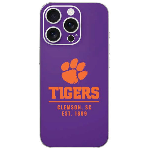 Clemson University Tigers Est 1889 iPhone 16 Pro Skin